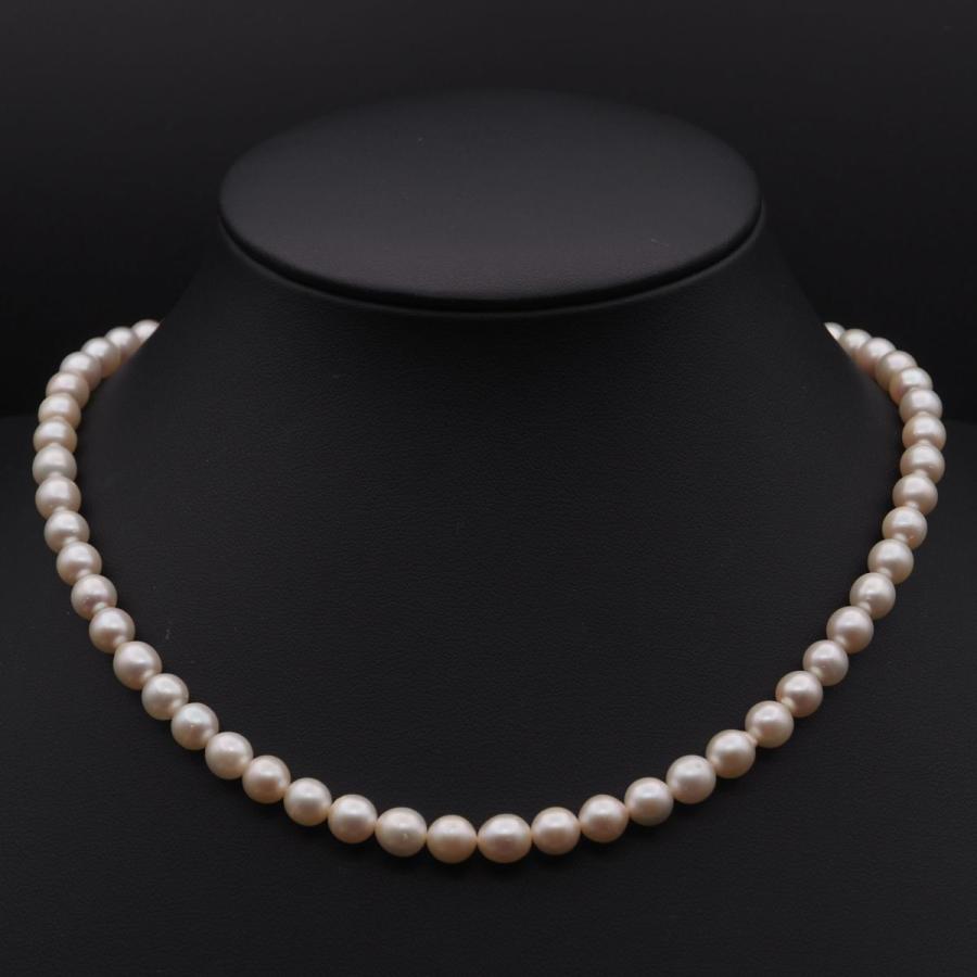 J408 本真珠 6.9mm珠 パール SILVERG刻印 ネックレス デザイン