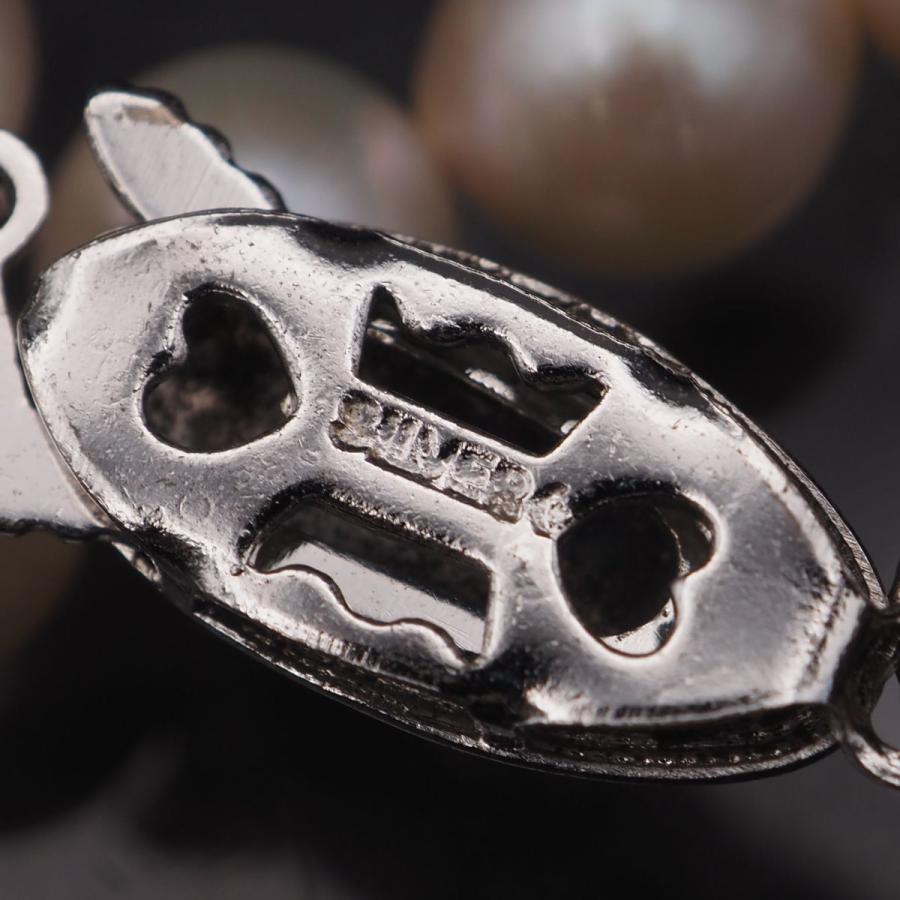 J408 本真珠 6.9mm珠 パール SILVERG刻印 ネックレス デザイン