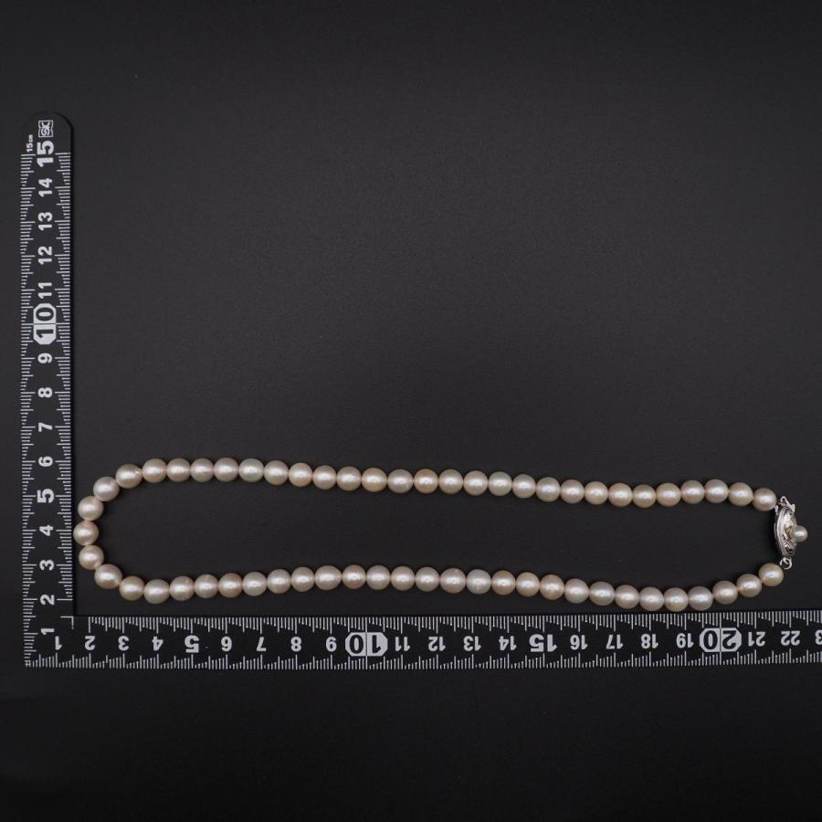 J408 本真珠 6.9mm珠 パール SILVERG刻印 ネックレス デザイン