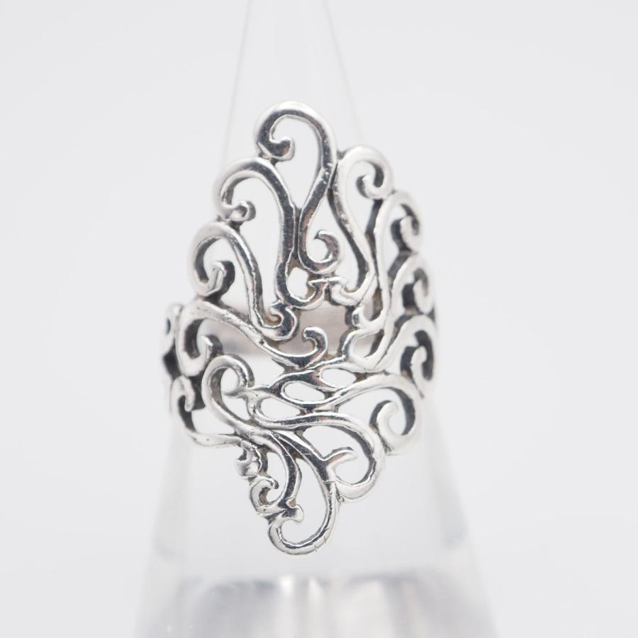 J694 ヴィンテージ 925刻印 リング 透かし彫り デザイン シルバー 指輪