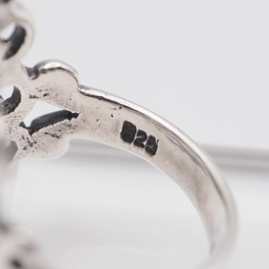 J694 ヴィンテージ 925刻印 リング 透かし彫り デザイン シルバー 指輪