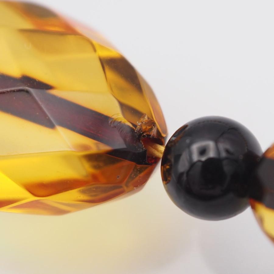 J862 琥珀 コハク アンバー ネックレス デザイン カット : KIITOS-SHOP