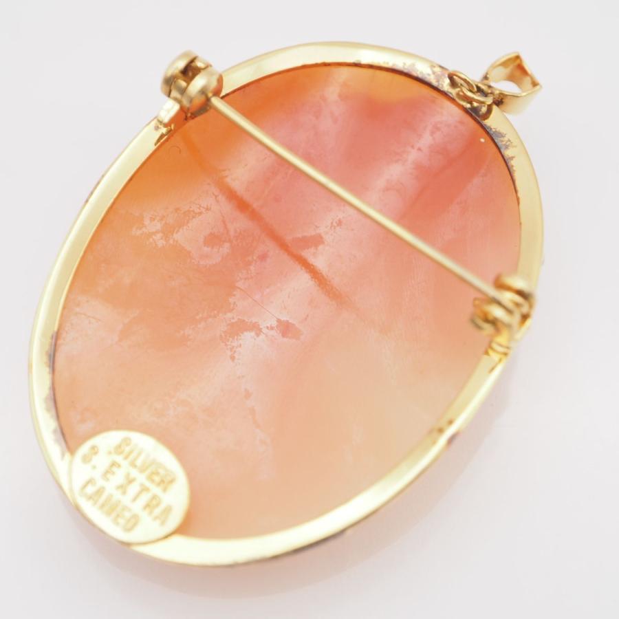 希少シェルカメオヴィンテージペンダント 貴婦人横顔 CAMEO作者サイン有り 希少シェルカメオヴィンテージペンダント 貴婦人横顔 CAMEO作者サイン