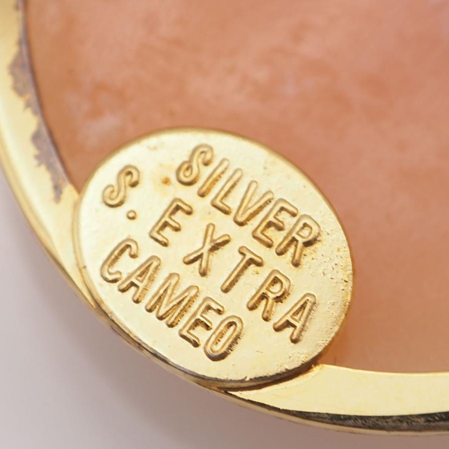 L848 シェルカメオ SILVER S.EXTRA CAMEO刻印 ブローチ 女性横顔