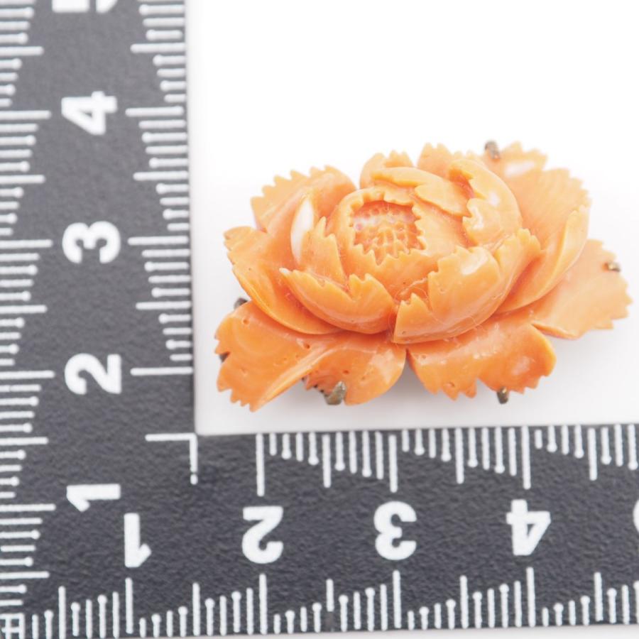 R917 珊瑚 サンゴ 帯留め 花彫刻 精緻 裏細工 帯留め 和装小物 3月 