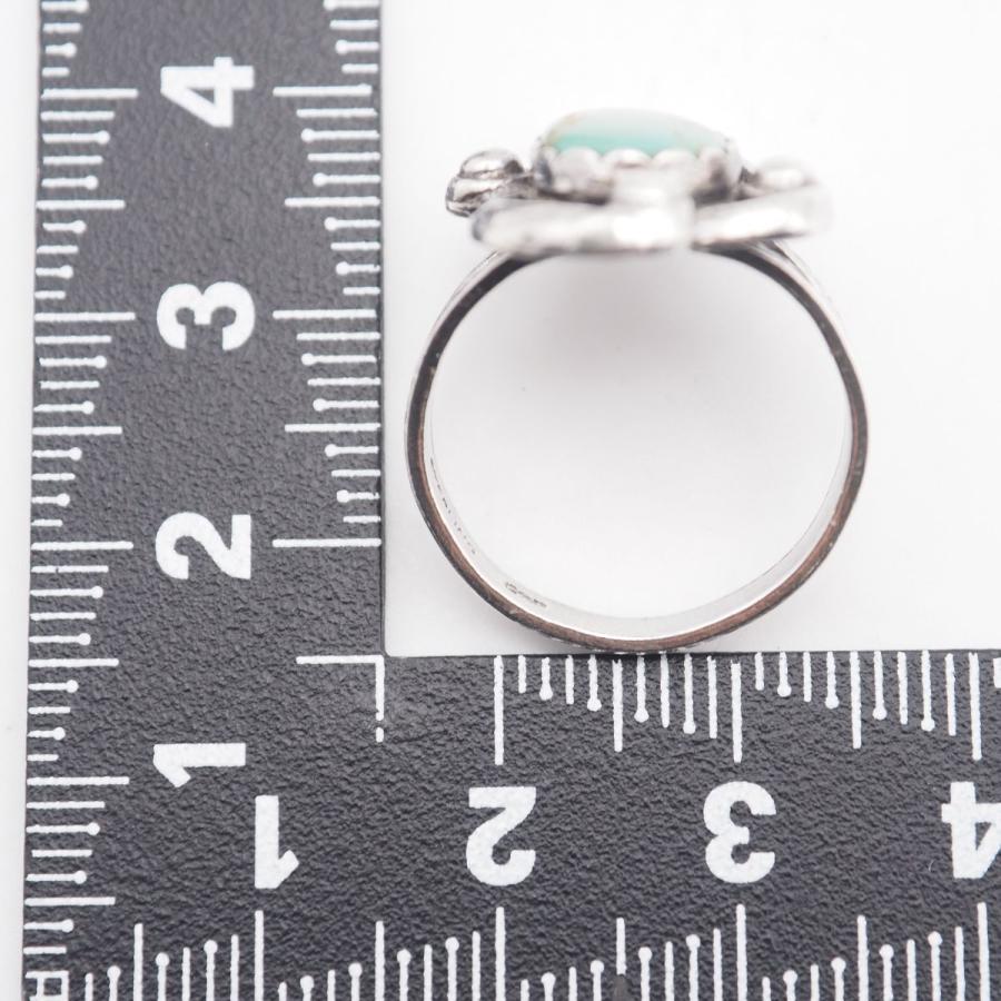 S347 ターコイズ トルコ石 STERLING刻印 リング スタンプワーク 