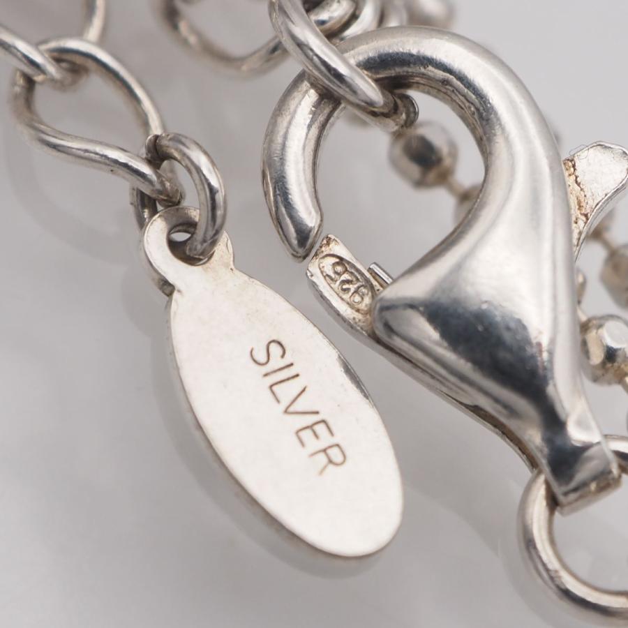 S682 ダイヤモンド 0.03ct SILVER925刻印 ペンダント ネックレス 2連 デザイン シルバー 4月誕生石