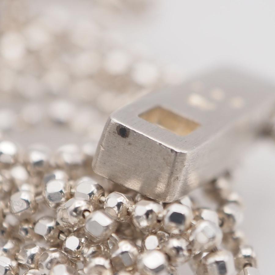 S682 ダイヤモンド 0.03ct SILVER925刻印 ペンダント ネックレス 2連 デザイン シルバー 4月誕生石