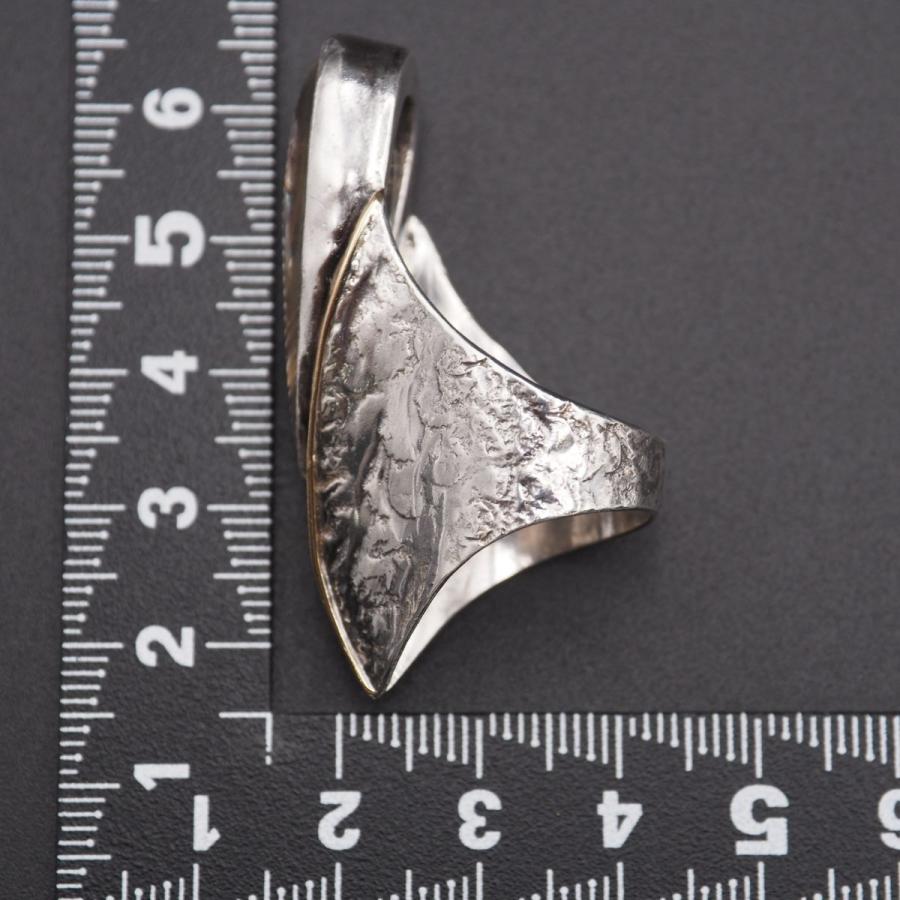V505 ルチルクォーツ リング 大ぶり ゴールドカラー デザイン シルバー 