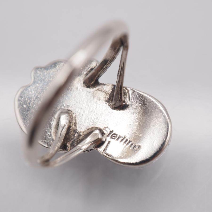 X054 ナバホ オニキス STERLING刻印 リング デザイン シルバー 指輪