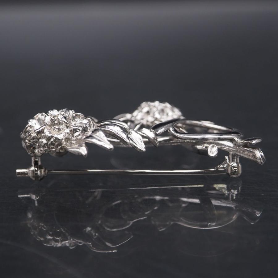   シルバーブローチ 花デザイン X837 ヴィンテージ SILVER刻印 ブローチ 花 フラワー デザイン