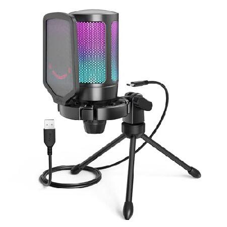 FIFINE 【平行輸入品】ゲーミングUSBマイク PC PS5用 コンデンサー