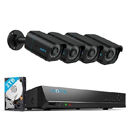 HiLook 8MP 4K PoE Security Camera System - 4 Outdoor Cameras, 8CH NVR With 2TB HDD, 24/7 Recording, No Monthly Fee