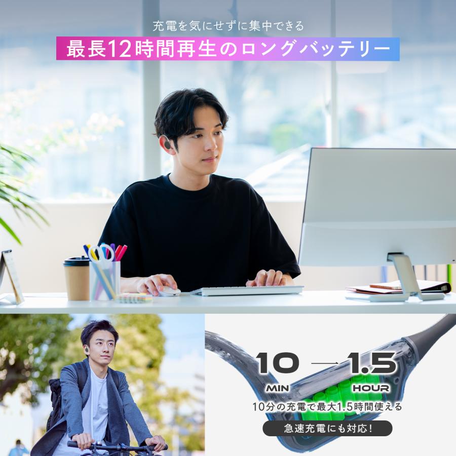 骨伝導イヤホン ワイヤレスイヤホン bluetooth 【COMPBEAT オープン