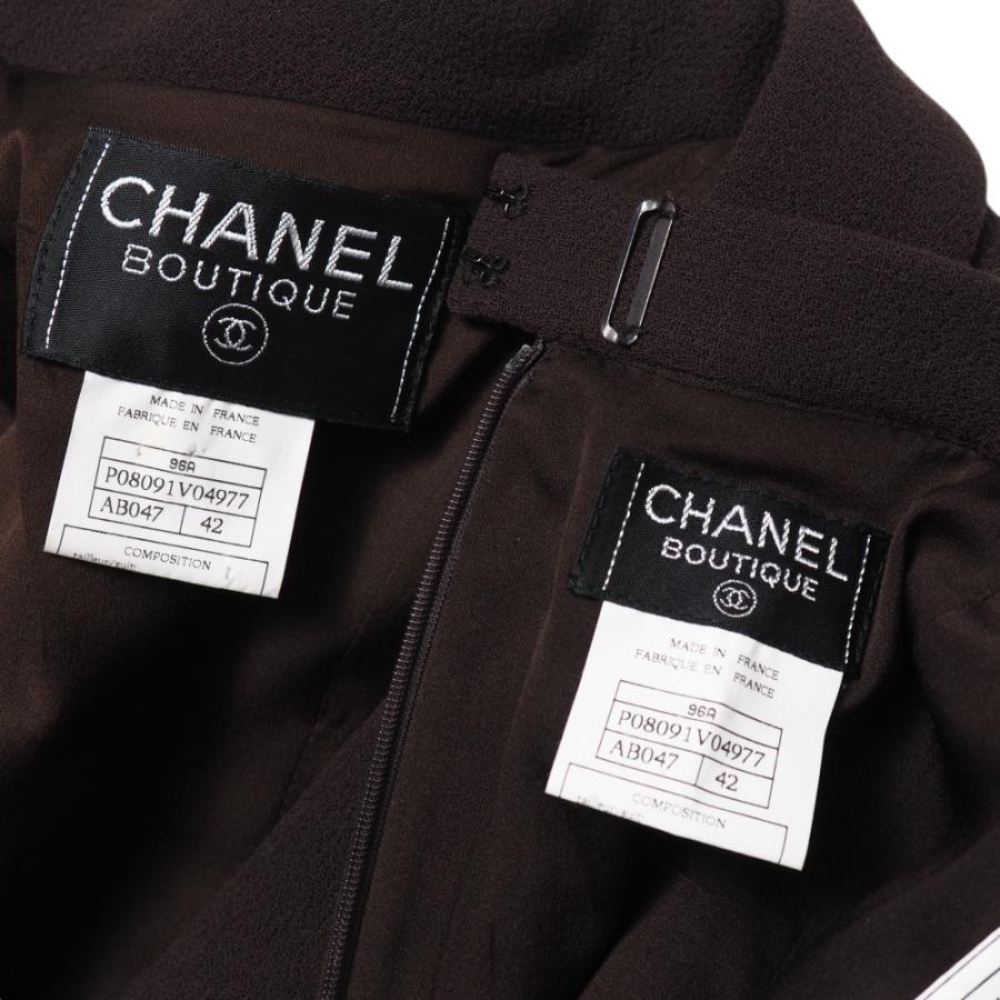 CHANEL シャネル ヴィンテージ スカートスーツ サイズ42 96A セットアップ ミディ CCロゴ