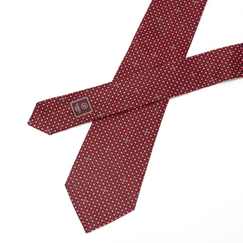 美品】CHANEL シャネル シルク ネクタイ 赤