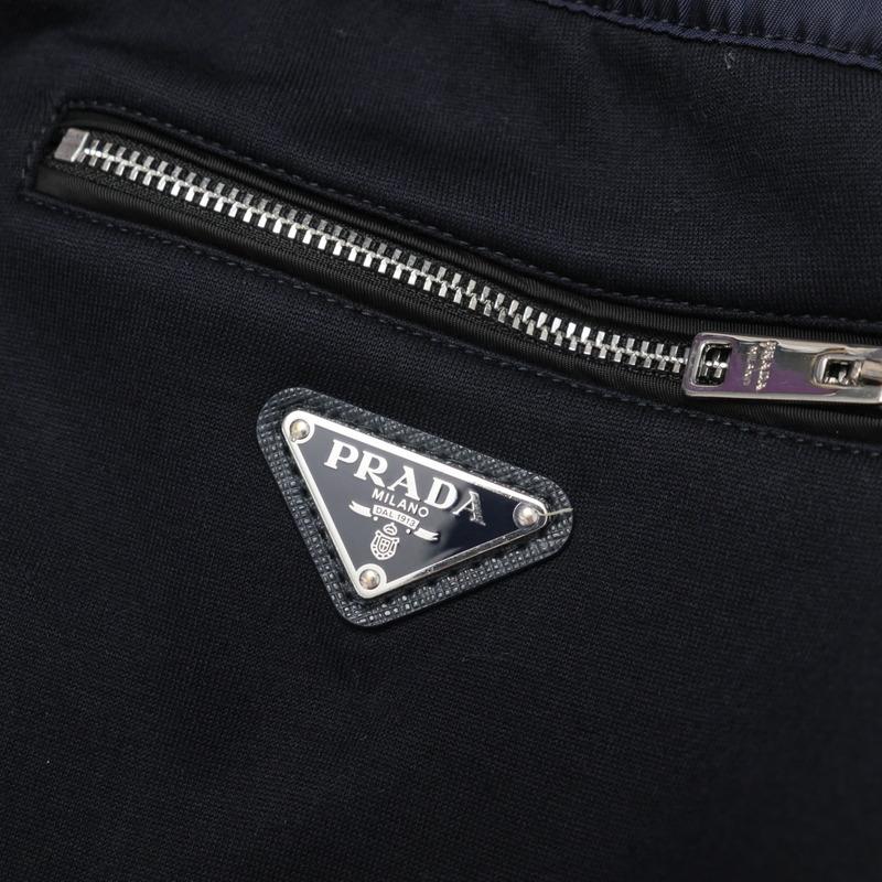 ■美品■PRADA プラダ パンツ サイズS スウェット 切替 トライアングル ロゴプレート ブランド古着【中古】20240612/RA0086 PRADA（プラダ） 美品 パンツ サイズS スウェット 切替 トライアングル