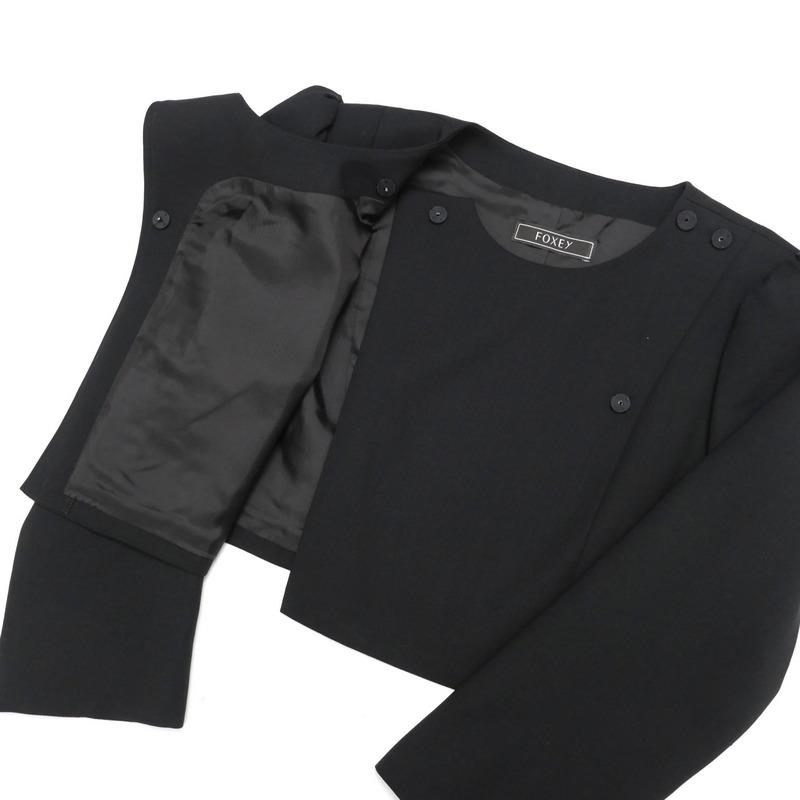 FOXEY（フォクシー） 美品 ノーカラージャケット サイズ38 : トレード