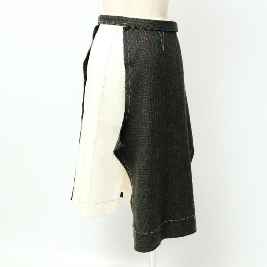 Maison Margiela メゾン マルジェラ パンツ サイズ38（155/62A） ツイード切替 レイヤード プリーツ ガウチョ ワイドパンツ_2