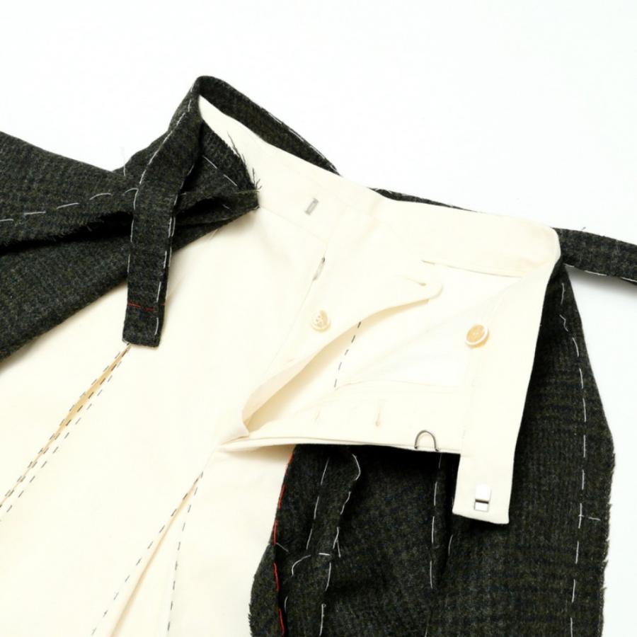 Maison Margiela メゾン マルジェラ パンツ サイズ38（155/62A） ツイード切替 レイヤード プリーツ ガウチョ ワイドパンツ_3