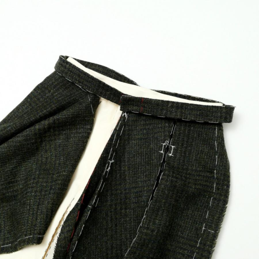 Maison Margiela メゾン マルジェラ パンツ サイズ38（155/62A） ツイード切替 レイヤード プリーツ ガウチョ ワイドパンツ_4