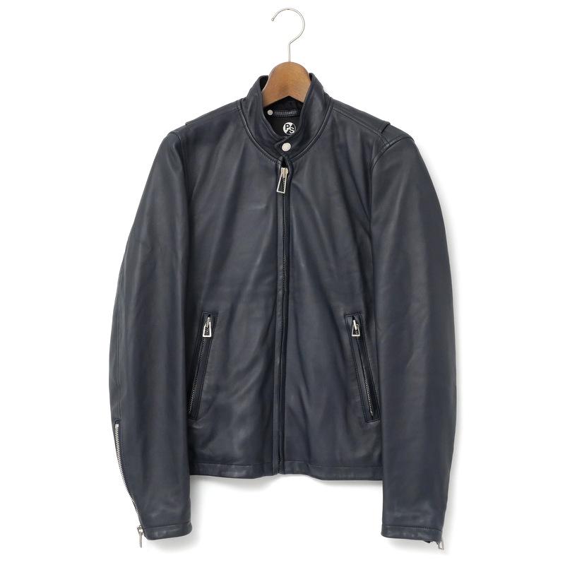 【美品Sサイズ】PS ポールスミス シングルライダース 羊レザー ネイビー Paul Smith（ポール・スミス） ライダースジャケット サイズS