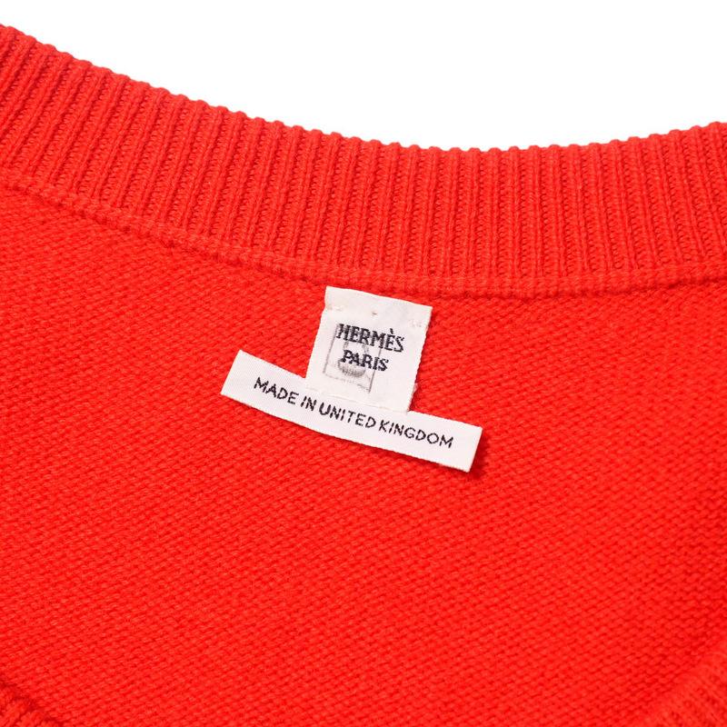 HERMES エルメス ワンピース サイズ42 総カシミヤ Hロゴ 半袖 ニット