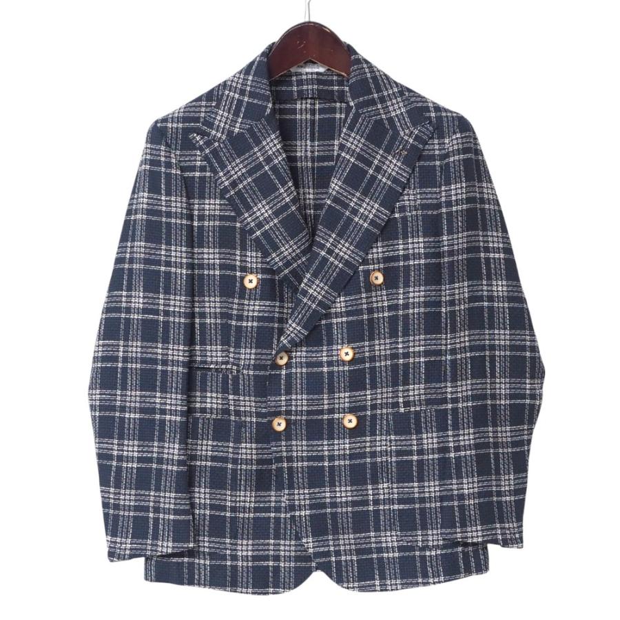 ■美品■Bottega Martinese ボッテガマルティネーゼ テーラードジャケット サイズ40 ダブルブレスト ジャケット ブレザー チェック イタリア製 ブランド古着【中古】20250605/RA5031 美品 Bottega Martinese ボッテガマルティネーゼ テーラードジャケット