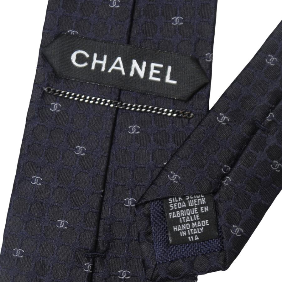 CHANEL □美品□CHANEL シャネル ネクタイ 11A ココマーク CC チェック