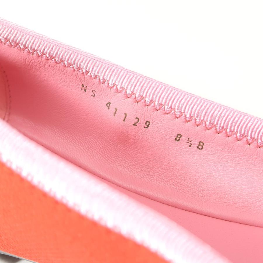 美品 Salvatore Ferragamo サルヴァトーレフェラガモ VARINA KNI 1.0cm パンプス サイズ8 1/2 B ヴァラリボン フラットシューズ ニット レザー_7