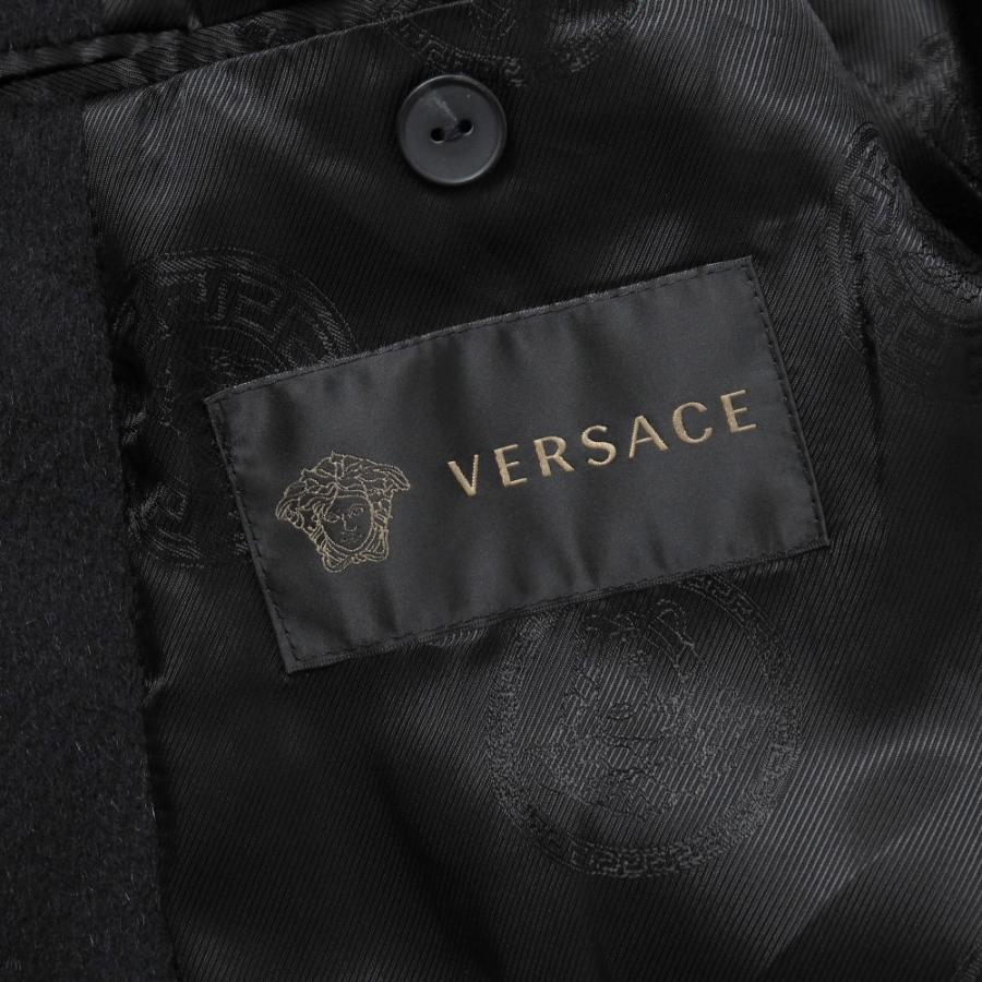 極美品 ヴェルサーチ カシミヤ100% メデューサ柄 チェスターコート L 黒 VERSACE（ヴェルサーチェ） ヴェルサーチ コート サイズ44 メデューサ