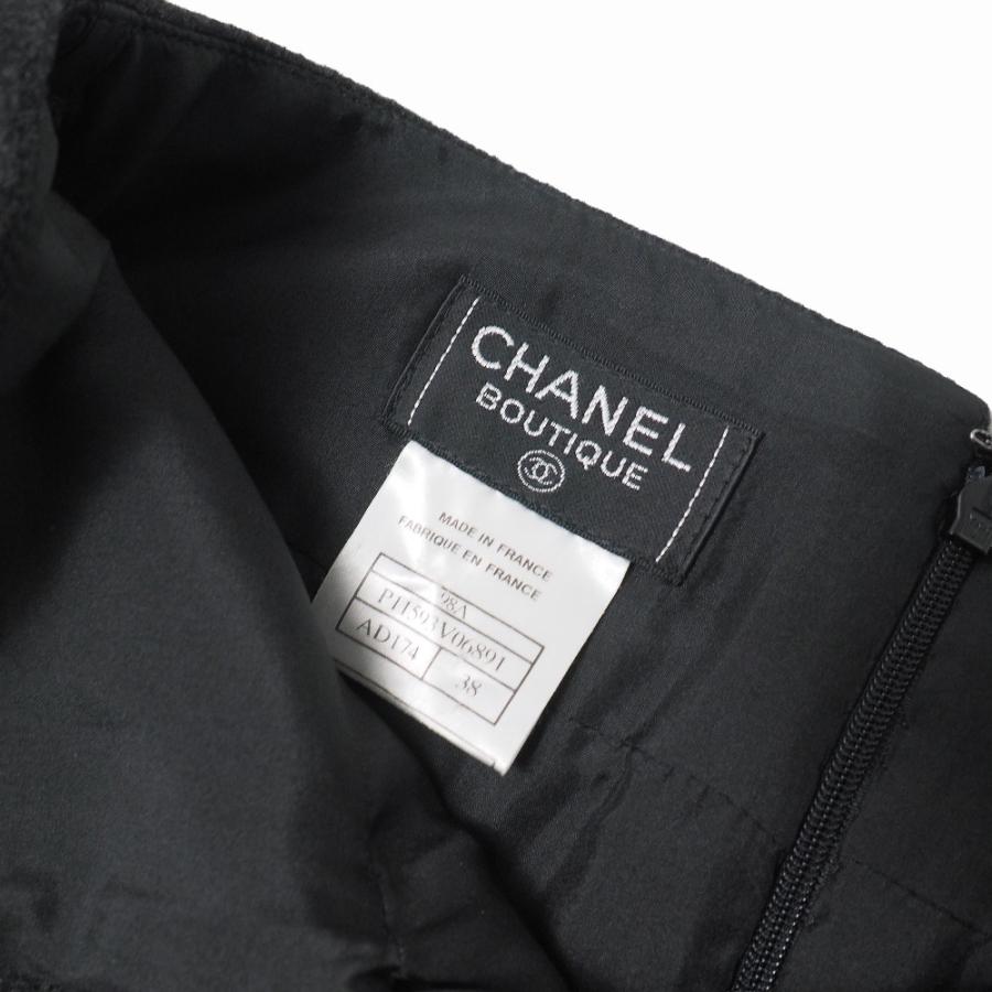 CHANEL シャネル ヴィンテージ スカート サイズ38 98A CCロゴボタン フランス製