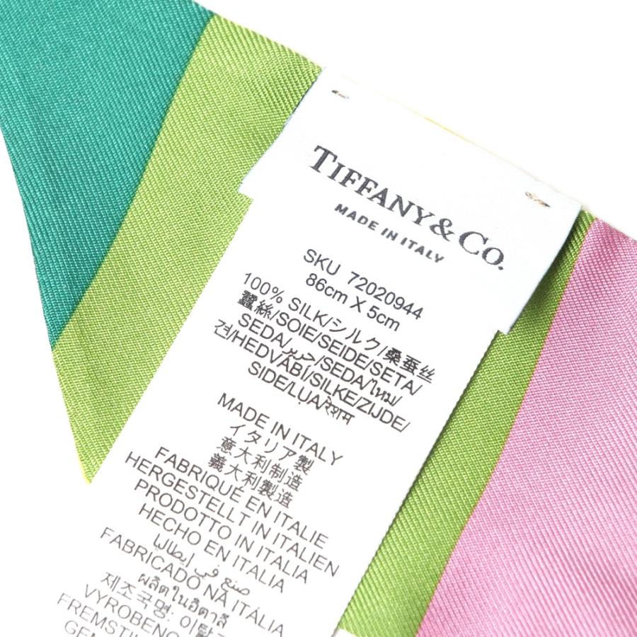 美品 TIFFANY&Co. ティファニー バード オン ア ロック リボン スカーフ スカーフ 総シルク_4
