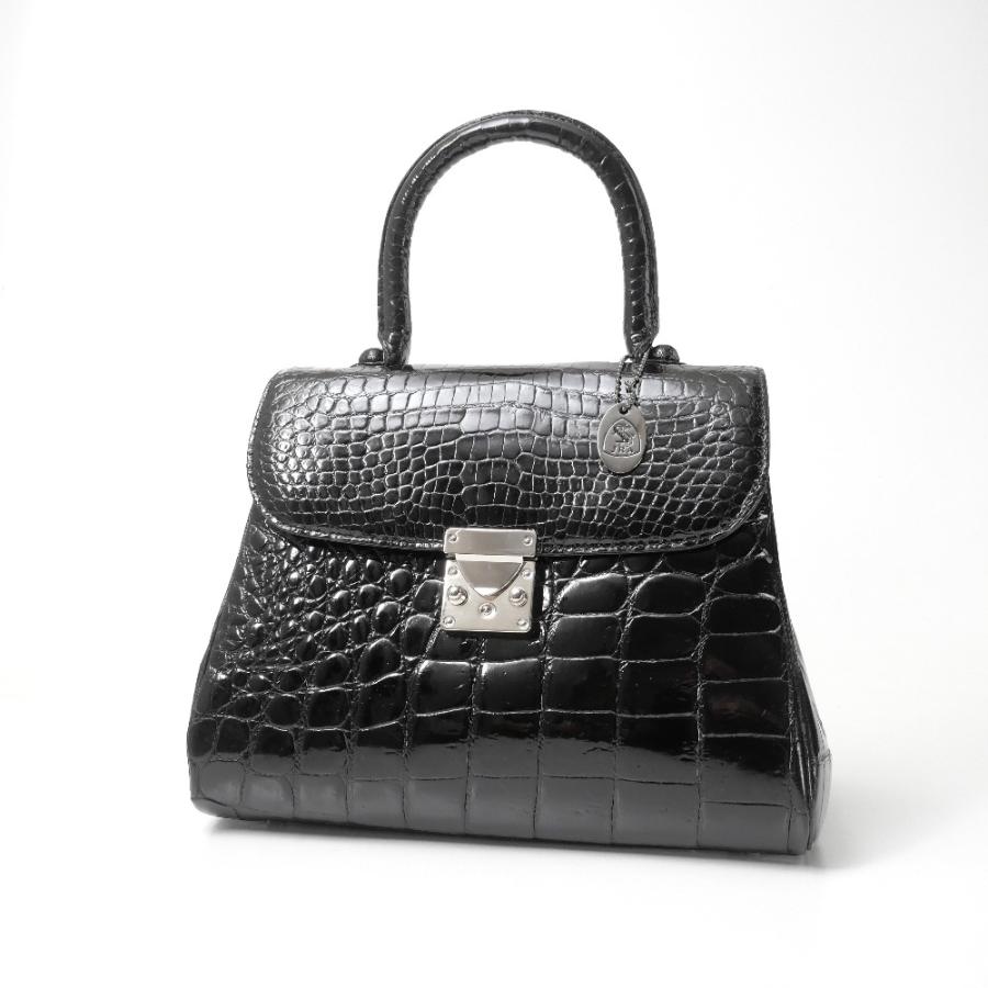 【未使用級】JRA 認定 シャイニング クロコダイル レザー ハンドバッグ CROCODILE クロコダイル ハンドバッグ JRA認定 シャイニングクロコ