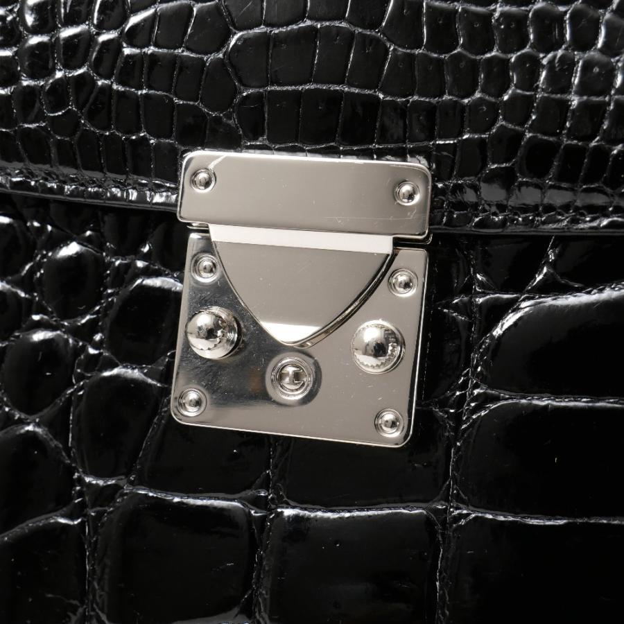 JRA認定　シャイニングクロコ　ハンドバッグ　鍵　金具　エキゾチック　クロコ CROCODILE クロコダイル ハンドバッグ JRA認定 シャイニングクロコ