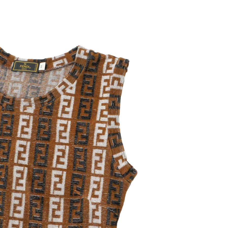 未使用 FENDI ズッカ柄ワンピース 44サイズ FENDI（フェンディ） ヴィンテージ ワンピース サイズ44 FF ダブルF