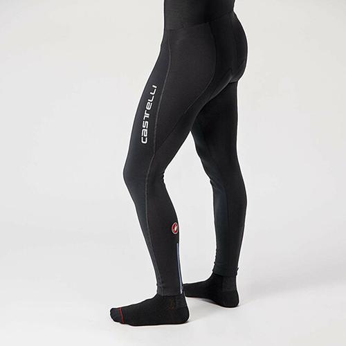 Castelli カステリ メンズ サイクルビブタイツ Entrata Wind Bib Tight(Black) (防風 撥水 フリース 秋