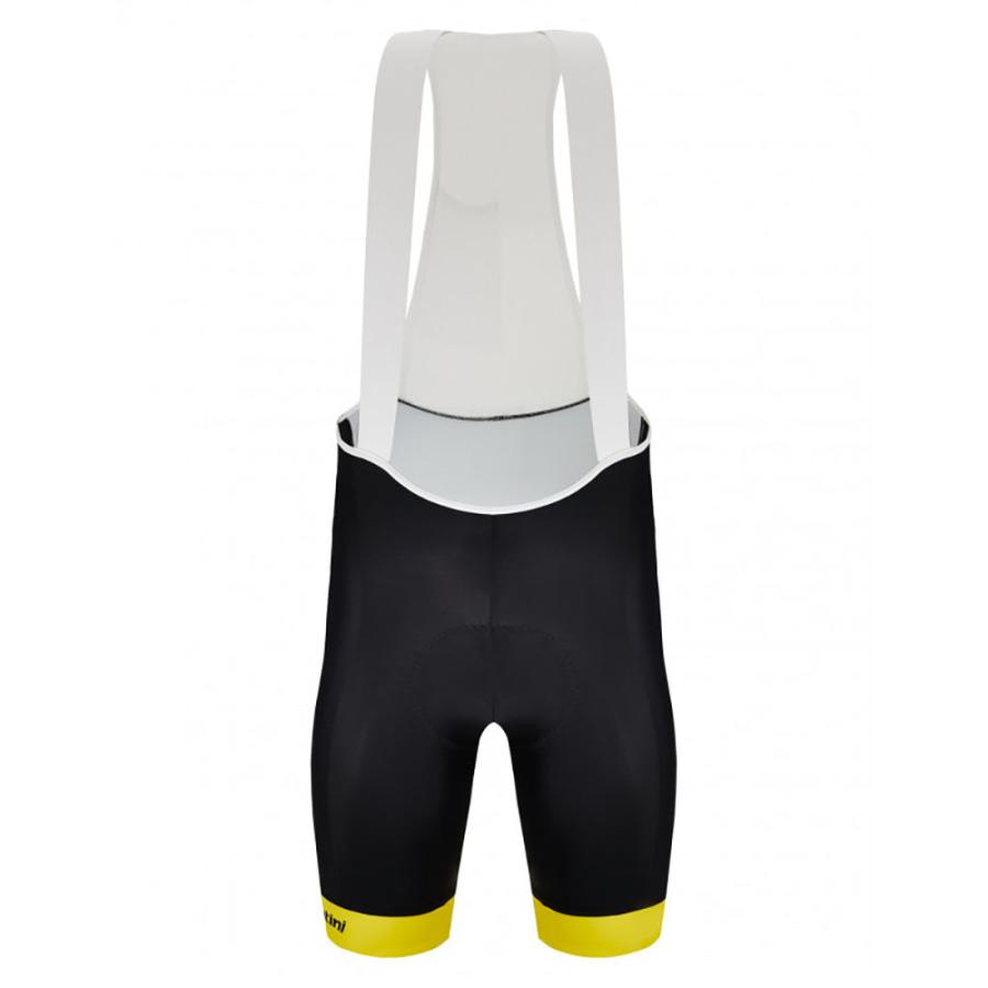 Santini サンティーニ メンズ サイクル ビブショーツ Overall Leader Tour De France 22 Black Yellow ビブパンツ 春 夏用 最上の品質な