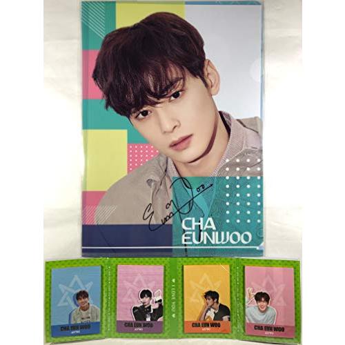 Cha Eun Woo チャ ウヌ 本物 Astro アストロ グッズ メモパッド K Pop クリアファイル セット 韓国製 4連 メモ帳 Tradeplace 4つ折り