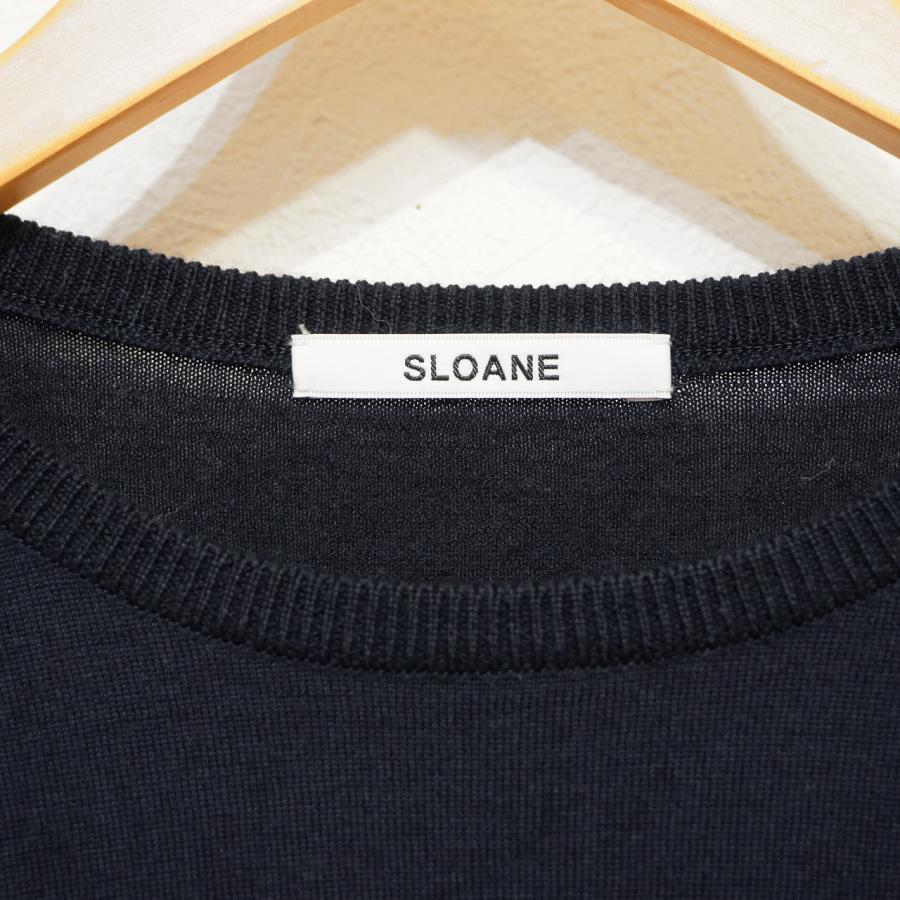 SLOANE (3) 30G メリノウール天竺 スーパーハイゲージ クルーネック スローン　紺　ネイビー SL3W-075　日本製　H1-10｜tradestyle-shop｜03