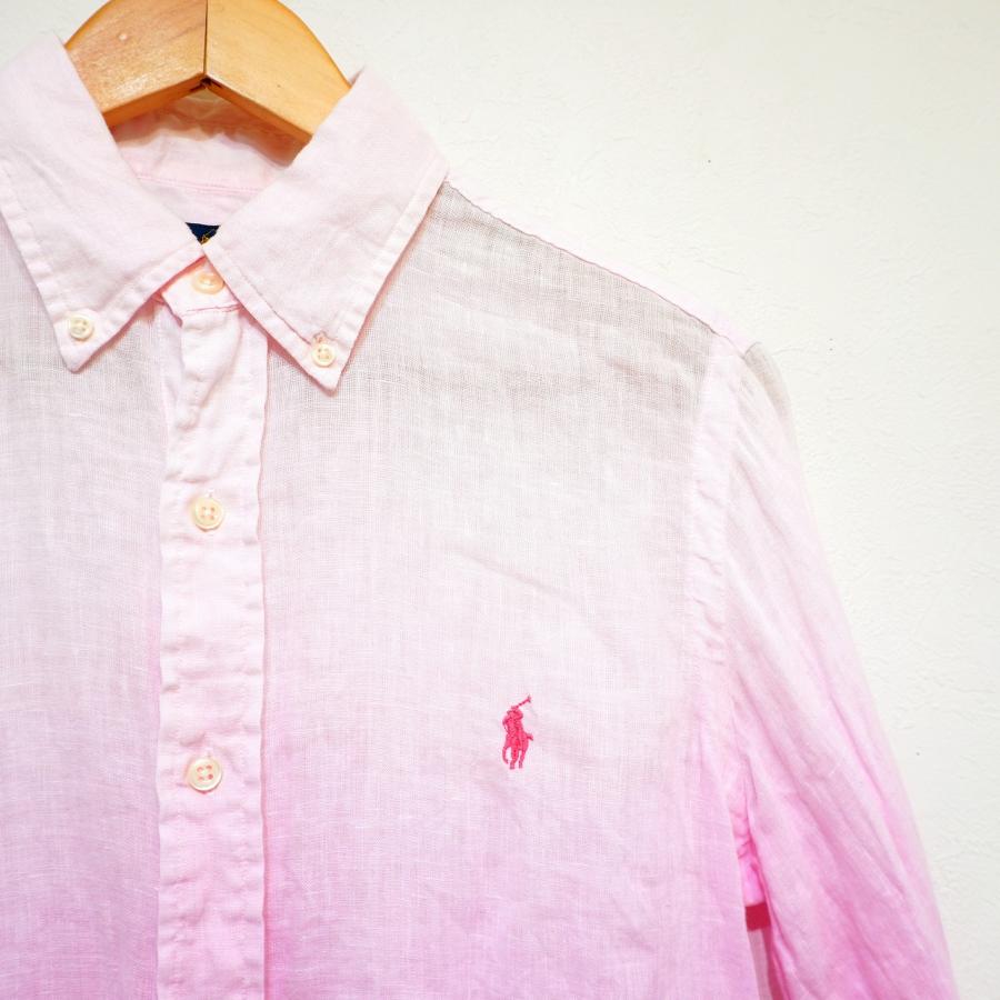 RALPH LAUREN (XS) リネンBDシャツ　グラデーション　ピンク　メンズ　ラルフローレン　H5-66｜tradestyle-shop｜04