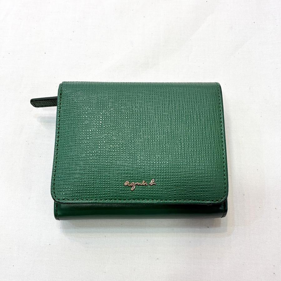 ☆agnes b. グリーン 折り財布☆ agnès b. グリーン 二つ折り財布 楽天