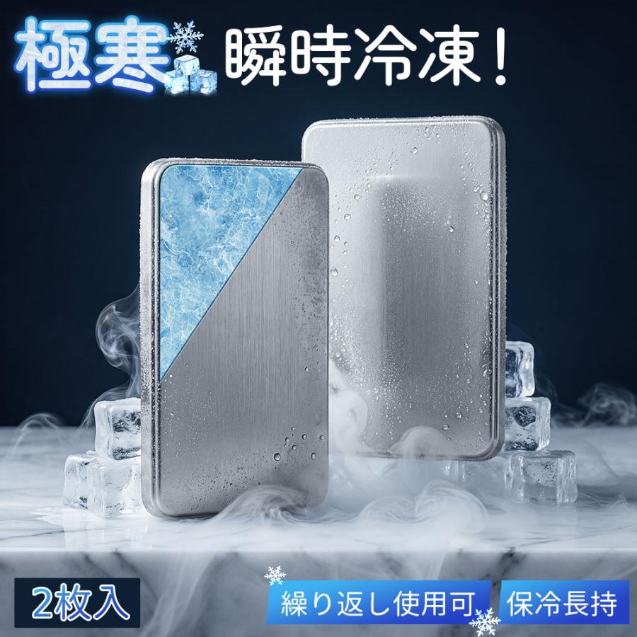 ＼急速冷凍＆長時間保冷！／2026年新発売 2枚セット 保冷剤 ステンレス  アイスパック 冷蔵冷凍対応 熱中症対策 アウトドア キャンプ 防災グッズ 繰り返し使える