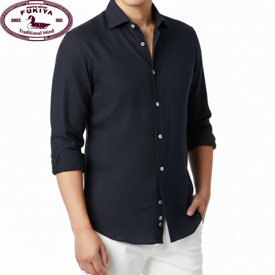 g-stage（ジーステージ） 長袖シャツ メンズ ホリゾンタルカラー 麻100