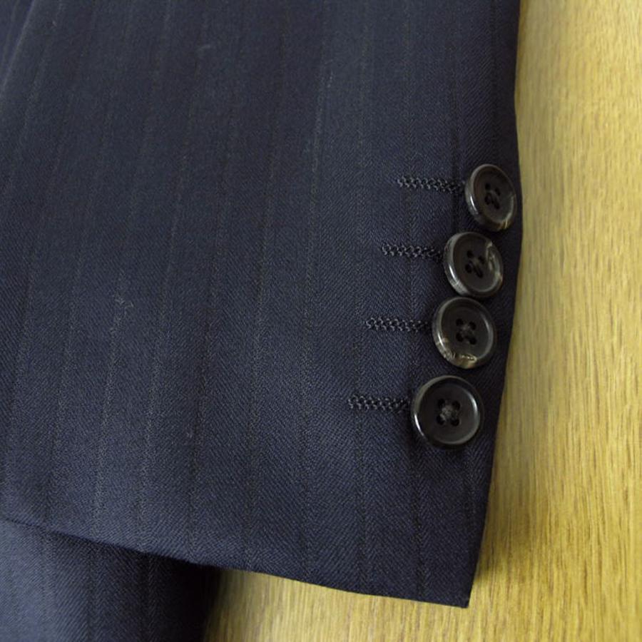 J.PRESS（Jプレス） メンズ 秋冬春 段返り3つボタンスーツ ネイビーシャドーストライプ 175 :jpaws0314ewycy