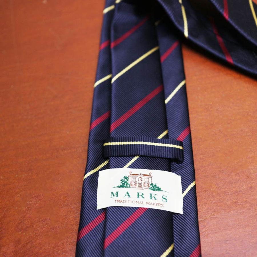 MARKS(マークス) ネクタイ メンズ レジメンタル ストライプ ネイビー