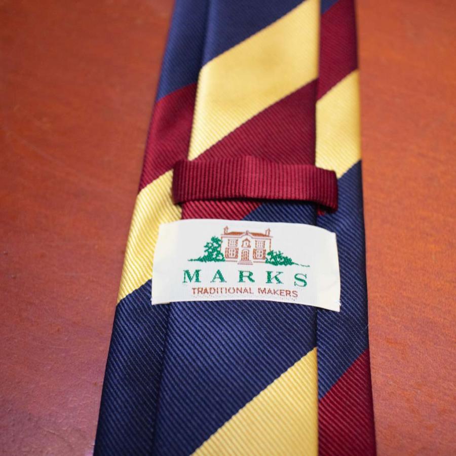 MARKS(マークス) ネクタイ メンズ レジメンタル ストライプ ネイビー