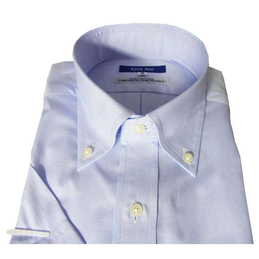 KENT ボタンダウンシャツ メンズ半袖ワイシャツ 春夏 ブルー KENT ボタンダウンシャツ メンズ半袖ワイシャツ 春夏 ブルー