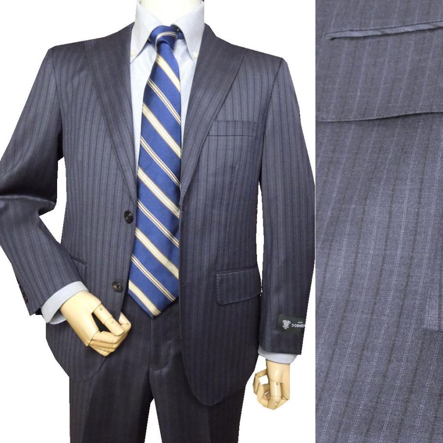 DORMEUIL(ドーメル)春夏2つボタンスーツ ネイビーストライプ DORMEUIL(ドーメル)春夏2つボタンスーツ ネイビーストライプ
