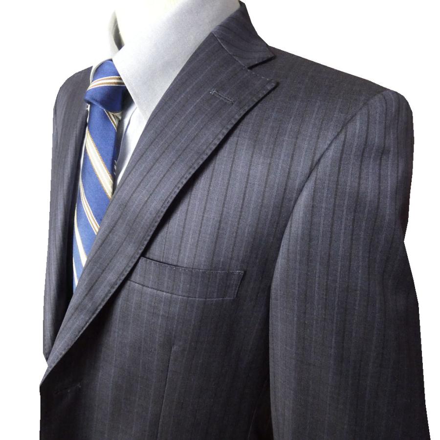 DORMEUIL(ドーメル)春夏2つボタンスーツ ネイビーストライプ DORMEUIL(ドーメル)春夏2つボタンスーツ ネイビーストライプ